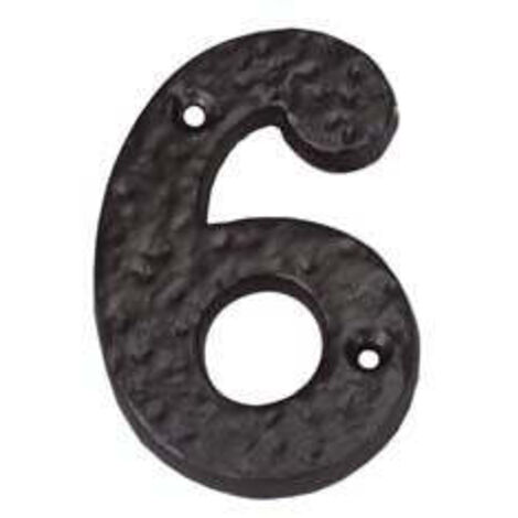 Numero Civico "6" In Ferro Nero Opaco