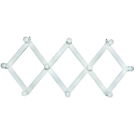 Appendiabiti Estensibile In Legno 10 Posti Bianco - cm.32x79 (1/4)