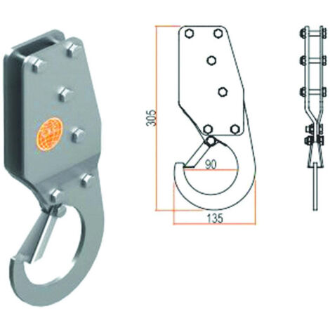Gancio Per Sollevamento Di Sicurezza - mm.135x305