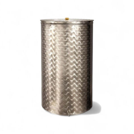 Fusto contenitore bidone in acciaio inox con fondo piano lucido per olio - (1/4)