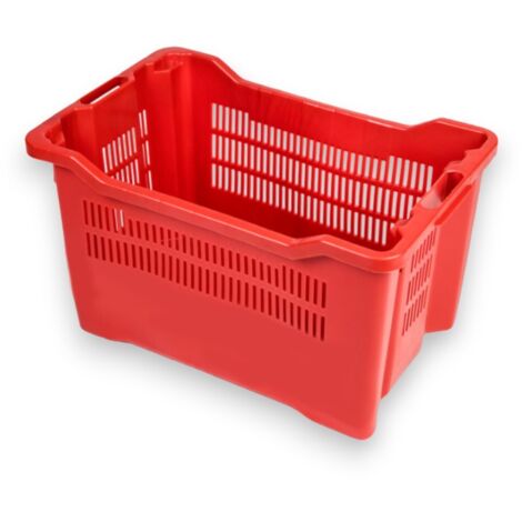 Cassetta agricola impilabile e sovrapponibile per raccolta alimenti a fondo chiuso in polietilene 52x36x31 cm 40 lt (1/3)