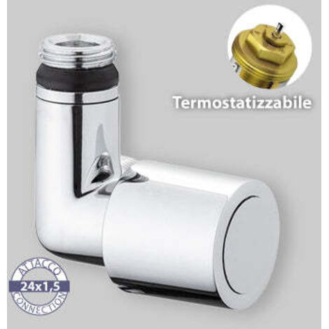Valvola Ad Angolo Sx Termostatizzabile Attacco Rame, Multistrato E Pe-X "Dafne" Cromo 1/2" - 24X1,5 (1/3)