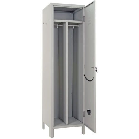 ARMADIO ARMADIETTO SPOGLIATOIO SPORCO PULITO IN METALLO GRIGIO 50x50xH 179 cm (1/6)