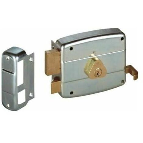 Serratura applicare catenaccio e scrocco doppio cilindro fisso 50421 - Specifiche: mm 60 SX (50421602)