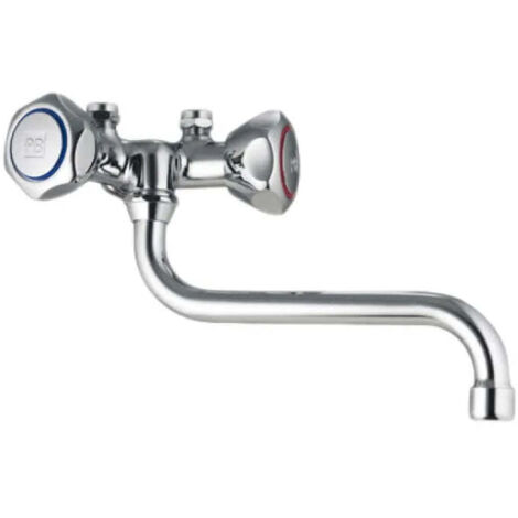 Rubinetto miscelatore monoforo cromato a parete con attacco scaldino 3/8" PORTA E BINI (1/3)