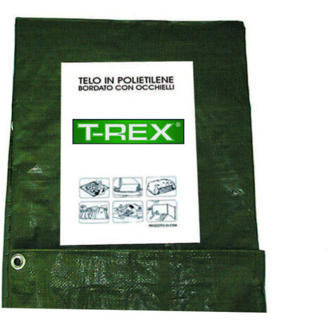 Telo occhiellato bordato con angoli rinforzati da 200 g/m�, dimensioni 10x12 metri, colore verde/blu