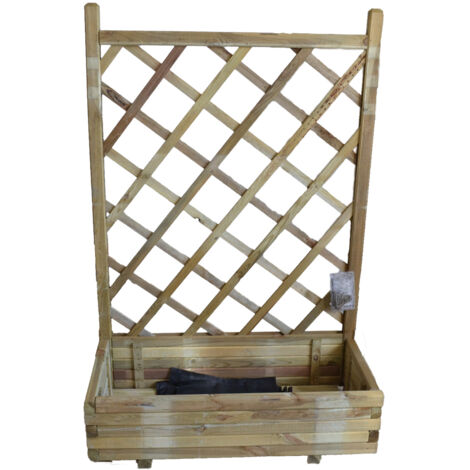 Pannello grigliato rettangolare con fioriera cm 75x30x140h