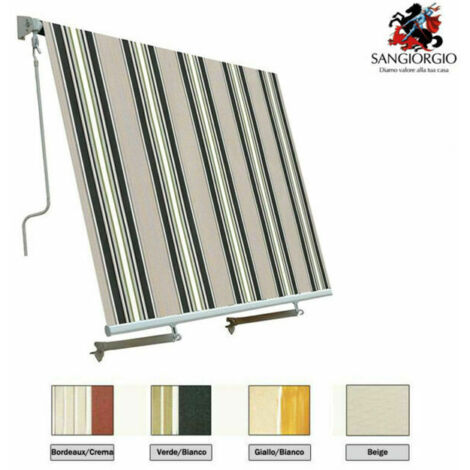tenda da sole a caduta 300x250 cm - verde/crema (1/10)