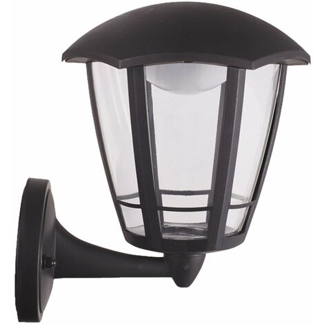 Lanterna a muro con braccio pendente in alluminio nero per Lanterna a muro con braccio pendente in alluminio nero per