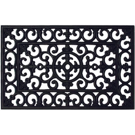 Zerbino tappeto 45x75 cm fuori porta in gomma rettangolare Rubber Arabesque  Brixo