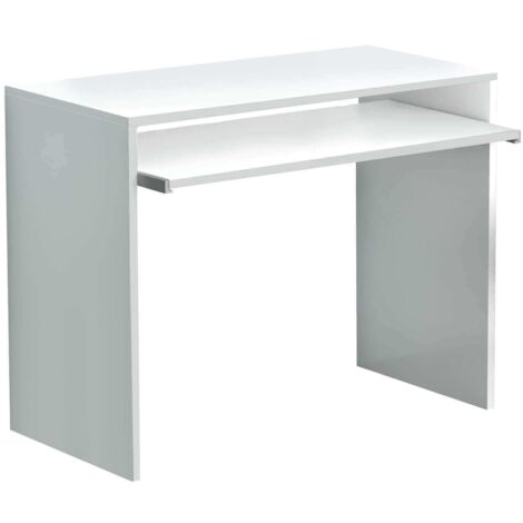Scrivania tavolo postazione porta pc da casa ufficio con tastiera estraibile di colore Quercia chiaro mod. Perry