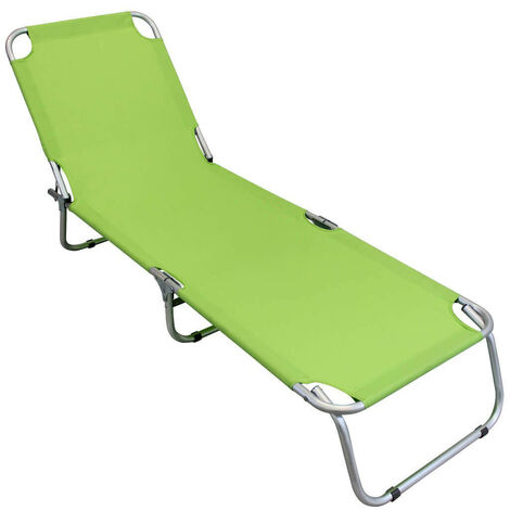 Lettino brandina verde pieghevole da spiaggia in alluminio Aday (1/5)