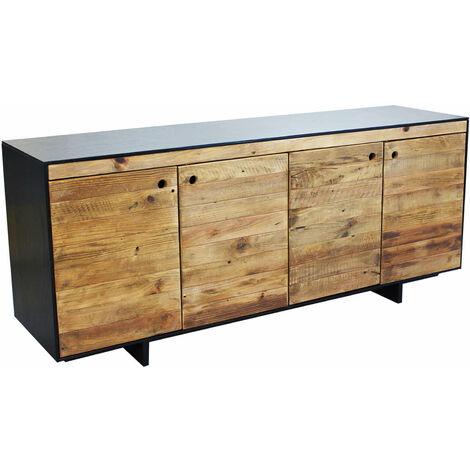MOBILE ELDRED REALIZZATO IN LEGNO E ACCIAIO ANTRACITE 180 X 48 X H76 CM (1/5)