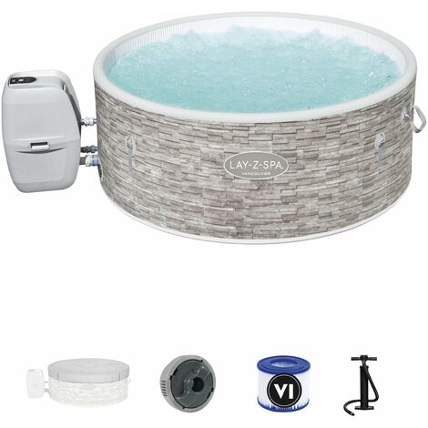PISCINA IDROMASSAGGIO GONFIABILE TONDA FUORI TERRA SPA LAY-Z VANCOUVER BESTWAY 155xH60 -60027
