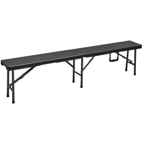 Set Tavolo E 4 Sedie Pieghevoli In Polyrattan - Per Esterno, 120x60 Cm, Nero, Struttura Acciaio, Per Giardino E Terrazzo - Foto 5