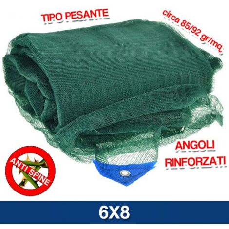 Rete per olive rinforzata e occhiellata tessuto antispina telo INTERO verde 85 gr/mq - 6x8 mt