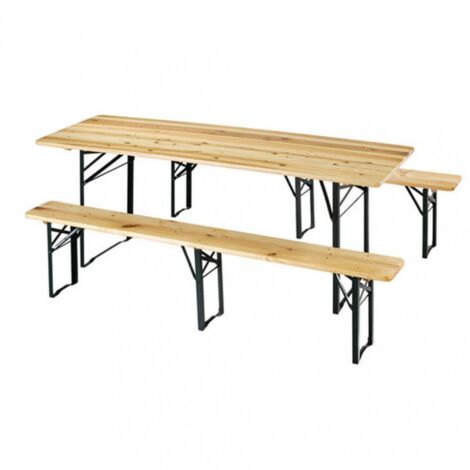 Set Birreria tavolo con panche a 3 gambe da campeggio 220x70 cm (1/4)
