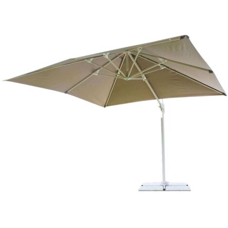 Ombrellone alluminio telo parasole antivento giardino mod. Saturno 3x4 Tortora