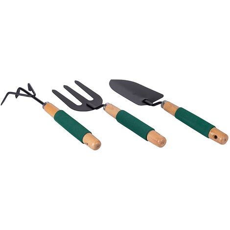 Set Giardinaggio 4 Pezzi Relaxdays - Tridente, Rastrello, Paletta E Zappetta, Verde - Foto 3