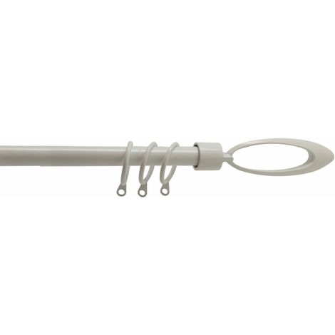 Scorritenda estensibile in acciaio ellisse BRIXO - Da 210 a 380 cm. White (1/2)