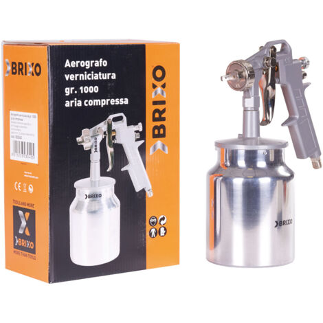 Aerografo pistola spray per verniciare con serbatoio inferiore lt 1 Brixo (1/2)