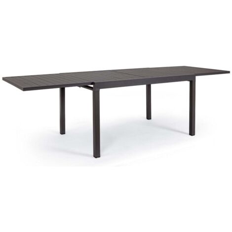 Tavolo estensibile 135/270 cm da giardino con struttura in alluminio e piano effetto doghe Nilo - DarkGray