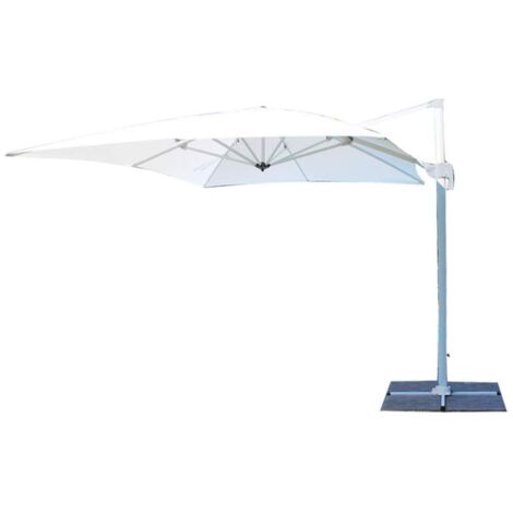 OMBRELLONE SATURNO BIANCO 3X4  PALO GIREVOLE 53X77 TELO BIANCO 220GR BRACCIO LAT