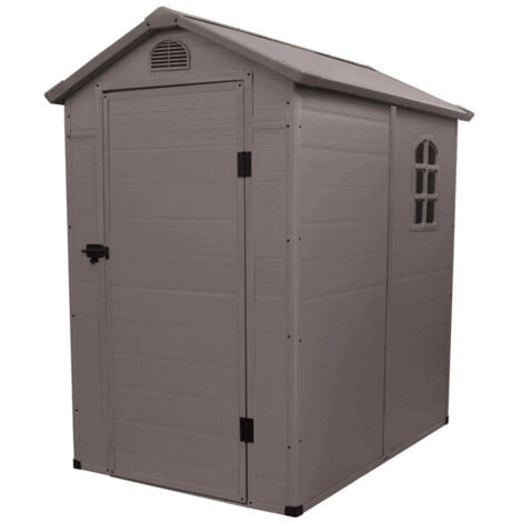 Casetta cottage da giardino porta attrezzi in resina effetto legno Cortina Marrone