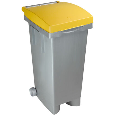 Bidone con ruote per raccolta differenziata 80 lt Tata ICS -  Yellow