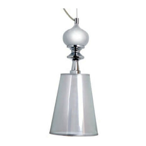 Lampada a sospensione da interno per soffitto in metallo cromato argento (1/2)