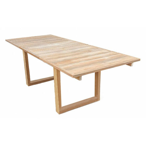 Tavolo allungabile 180/260 cm da giardino in legno pregiato di teak con piano a doghe T-Table