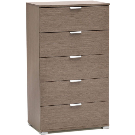 Cassettiera in legno nobilitato con 5 cassetti in varie tinte 60x38xH103 cm -  White (1/5)