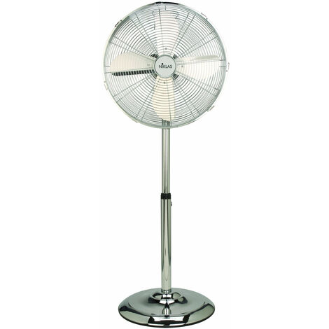 Ventilatore a piantana interamente in acciaio 4 pale 40 cm vintage Niklas Newage Chrome (1/5)