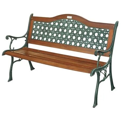 Panchina per esterno in Ghisa Rattan Arc 126x60cm Garden Deluxe Collection