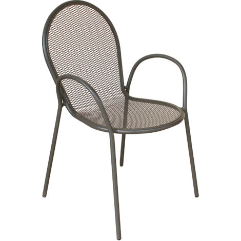 Sedia poltrona da esterno giardino con struttura in ferro District - White