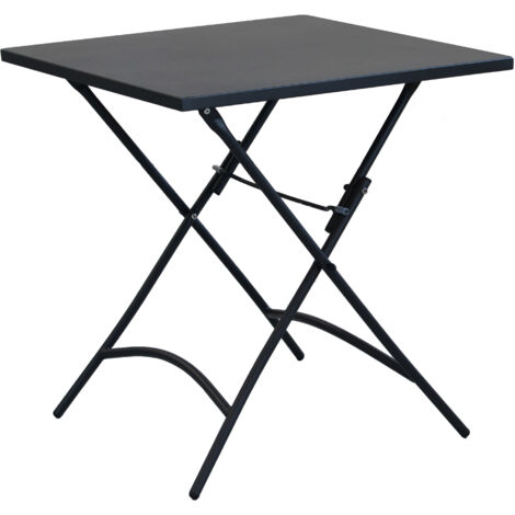 Tavolo quadrato 70x70 cm chiudibile da esterno per bar e pub con struttura e piano in acciaio Bistrot -  Tan