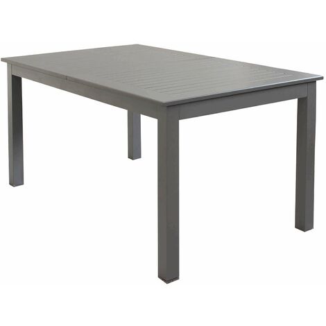 Tavolo estensibile 150/210 cm da esterno con struttura in alluminio e piano effetto doghe Eracle - DarkGrey