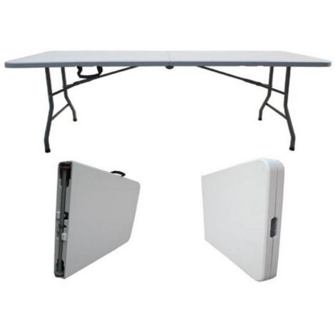 Tavolo pieghevole in acciaio e plastica 240x76x74 h cm