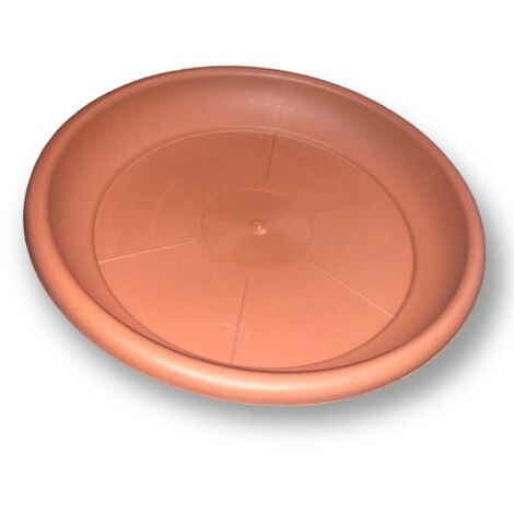 Sottovaso tondo in resina color terracotta Deroma - Ø18 per vaso Ø20 (1/3)