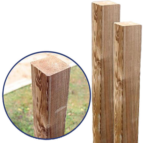 Palo Quadrato per Recinzioni in Legno di Pino Impregnato Lasa 7x7x240 cm (1/10)