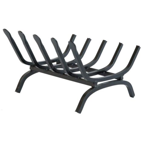 Brucialegna per camino griglia in ferro battuto rettangolare braciere in ferro per caminetto - 5 barre 36x31xH15 cm (1/2)