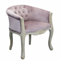 Poltrona da interno in legno e velluto con schienale e seduta imbottiti Art of Paris - Lightpink