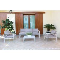 Salotto da giardino 5 posti con struttura in alluminio divano poltrone e tavolino Eracle - Beige