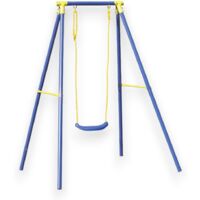 Altalena da giardino per bambini in acciaio 1 posto con corde regolabili 145x142xH182 cm