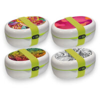 Contenitore per alimenti 1,3 lt con separatore interno e chiusura con elastico X-Food GiòStyle