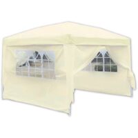 Gazebo bianco in tessuto oxford con chiusure laterali 3x3 mt