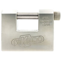 lucchetto monoblocco 'titan' sikuro 84 mm con 3 chiavi punzonate
