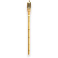 Torcia in bamboo antizanzare da infilare nel terreno con serbatoio in metallo per esterno - 90 cm