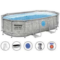 Piscina Power Steel Swim Vista Ovale Telaio Portante Cm.427X250X100H. - cm.427x250x100h. - capacità lt.7250 -(art.56714)