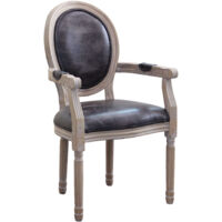 Sedia poltrona da interno in legno ecopelle velluto tessuto con seduta e schienale imbottiti Provenza - DarkGray - Velluto